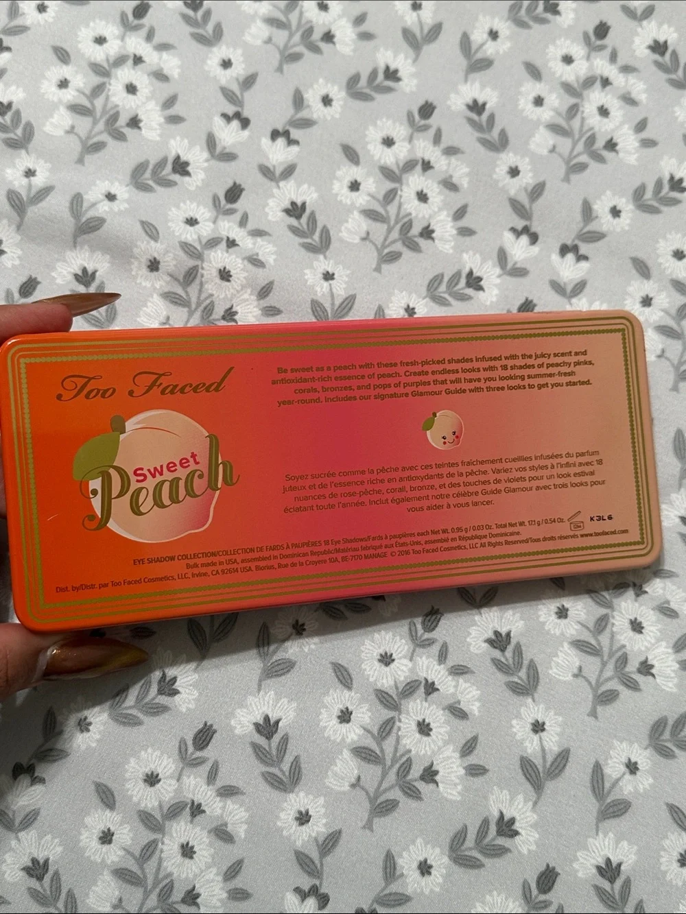 Too Faced Sweet Peach Eyeshadow Palette — Peach, Pink, Brown, Gold, Coral
